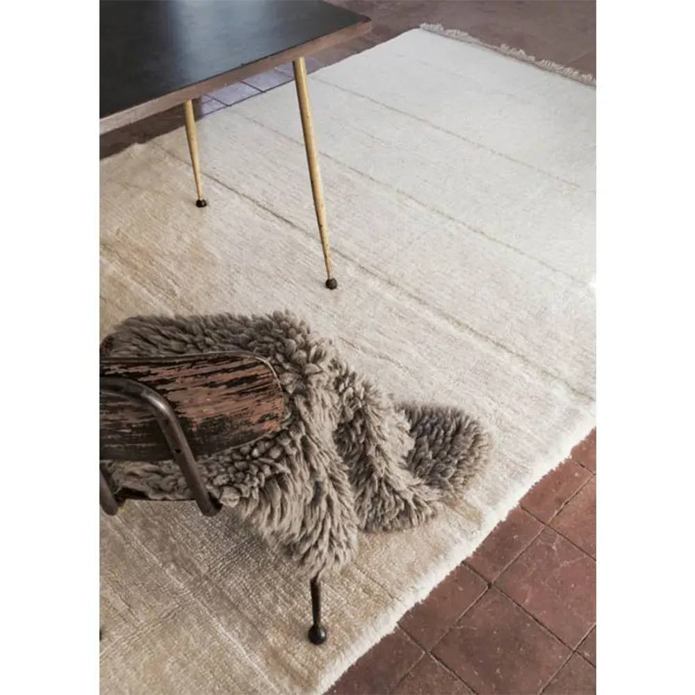 Steppe 5'7"x7'10" Solid Washable Rug - White, Wool