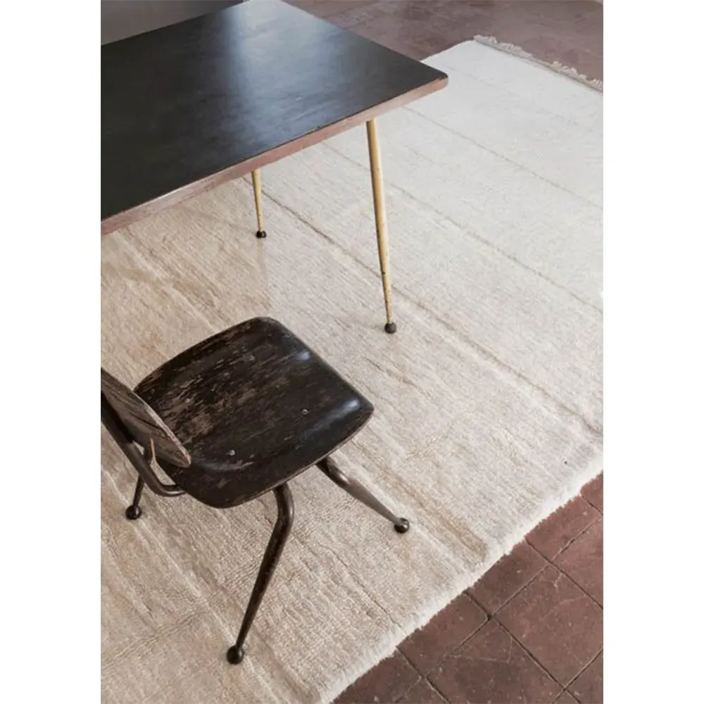 Steppe 5'7"x7'10" Solid Washable Rug - White, Wool