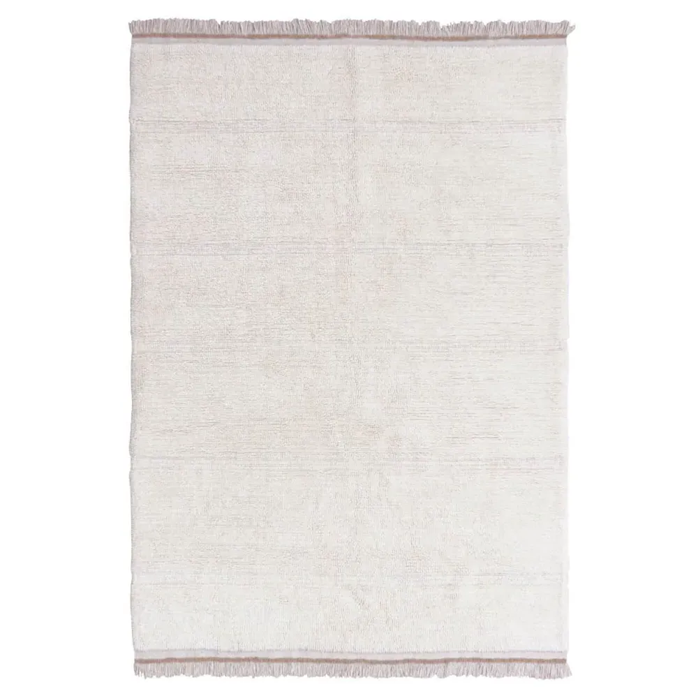 Steppe 5'7"x7'10" Solid Washable Rug - White, Wool