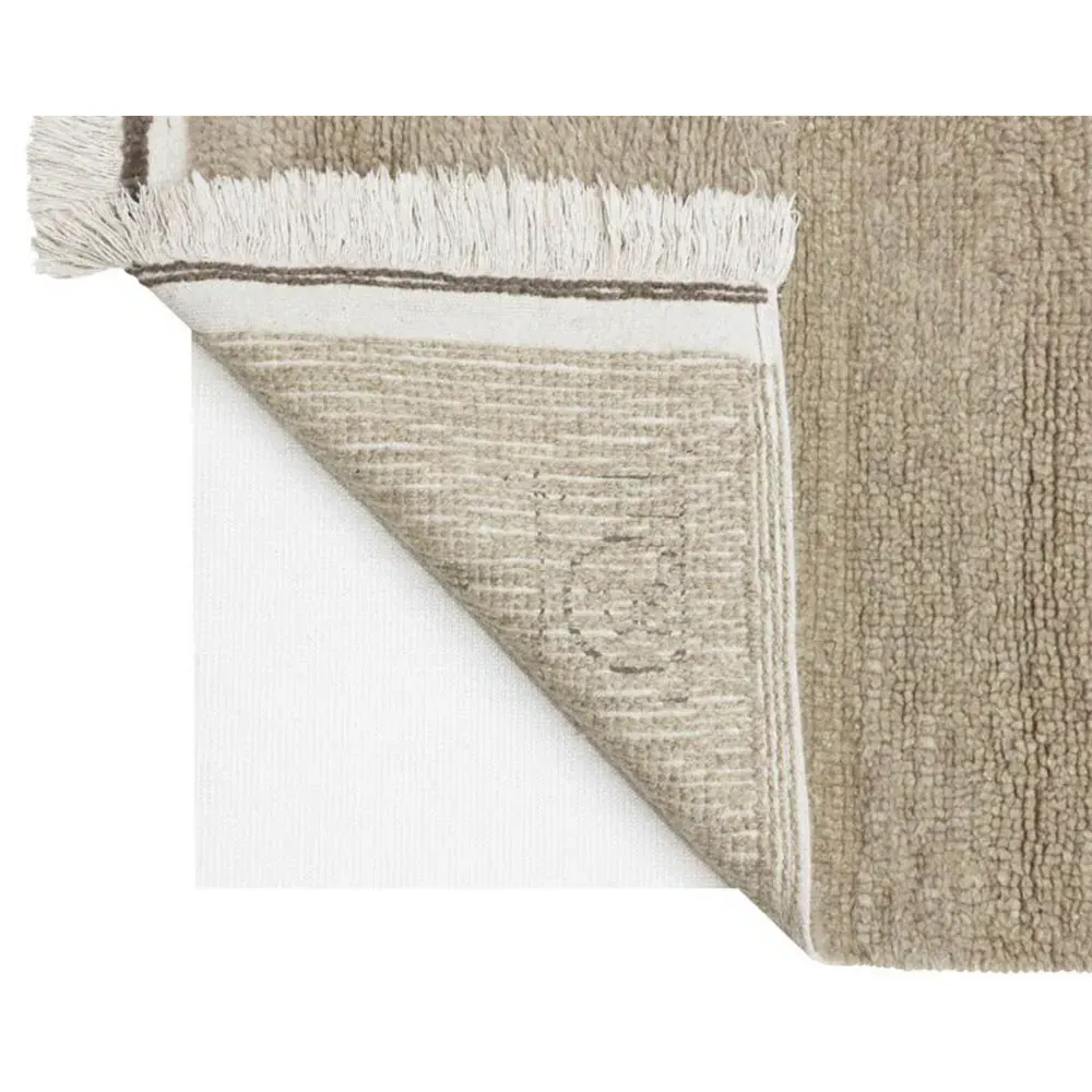 Steppe 6'7"x9'10" Solid Washable Rug - Beige, Wool