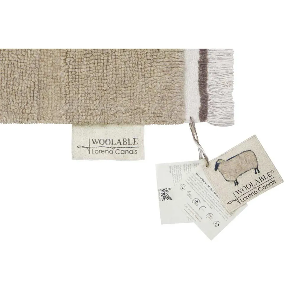 Steppe 6'7"x9'10" Solid Washable Rug - Beige, Wool