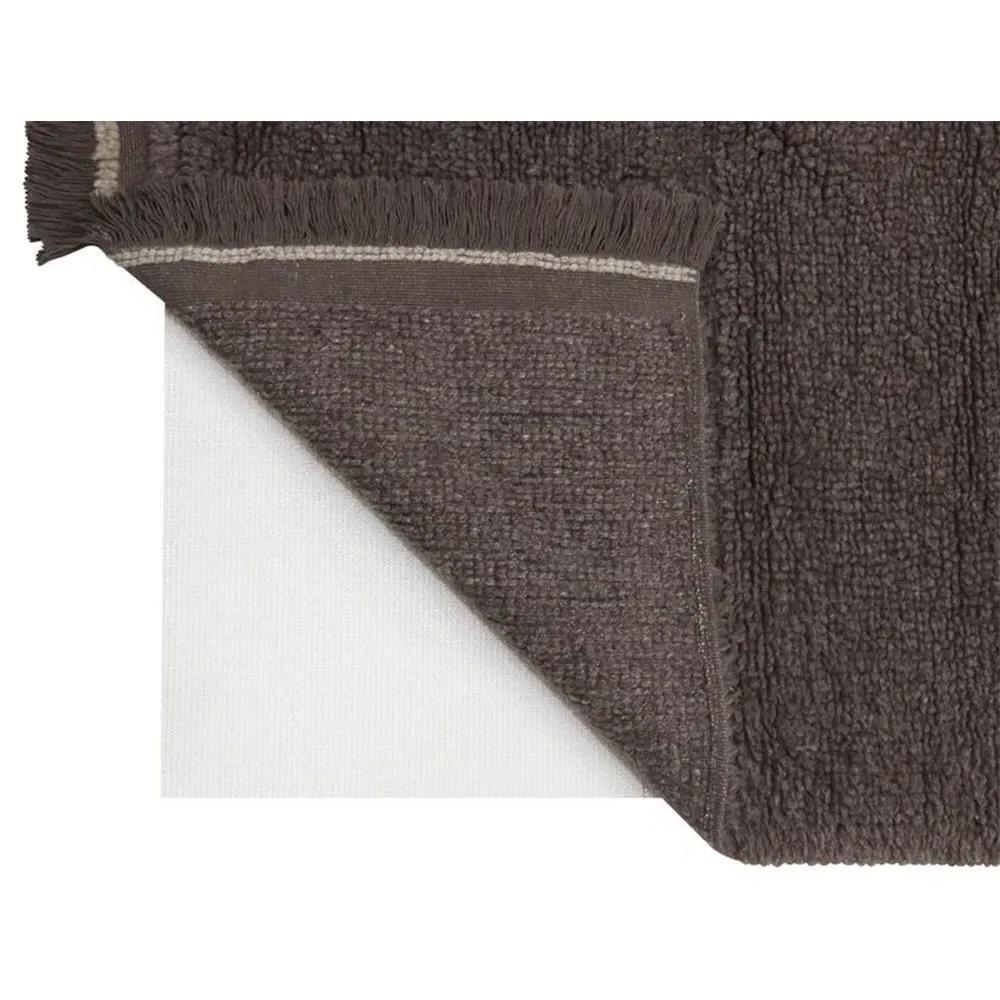 Steppe 6'7"x9'10" Solid Washable Rug - Brown, Wool