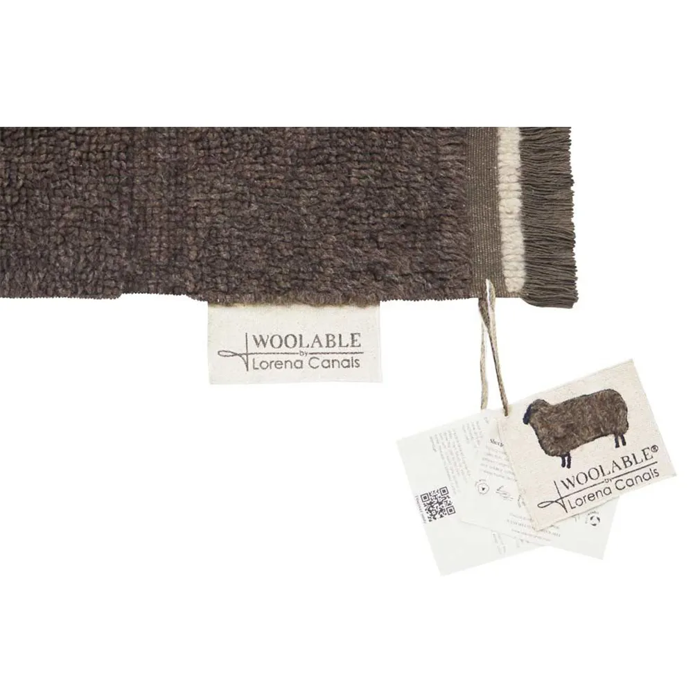 Steppe 6'7"x9'10" Solid Washable Rug - Brown, Wool