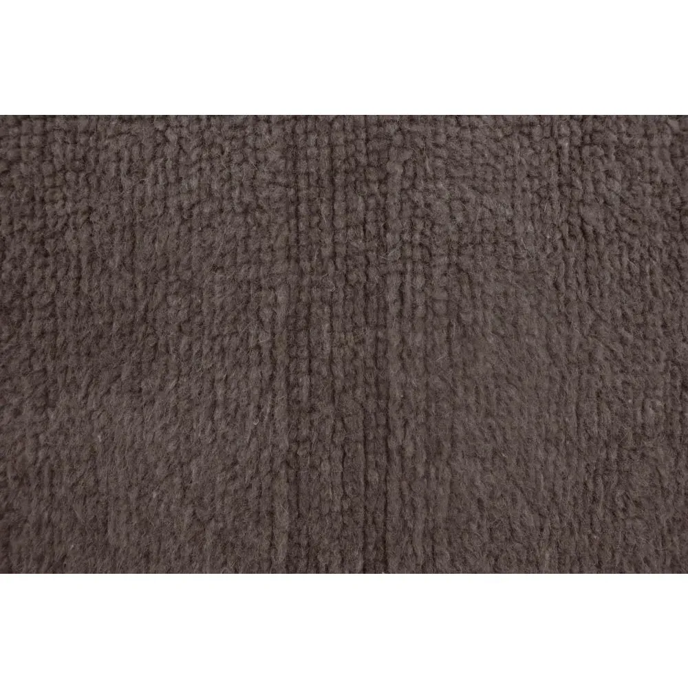 Steppe 6'7"x9'10" Solid Washable Rug - Brown, Wool