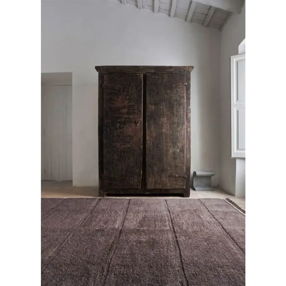 Steppe 6'7"x9'10" Solid Washable Rug - Brown, Wool