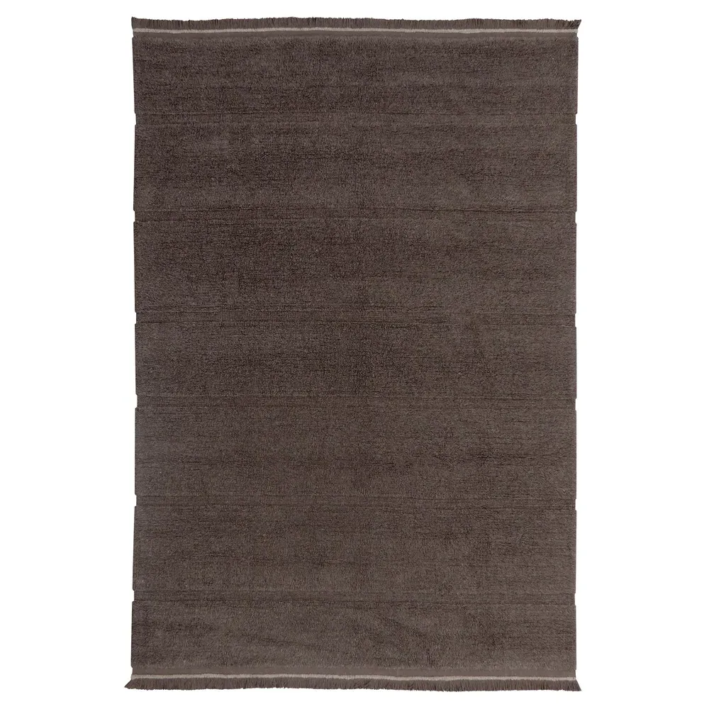 Steppe 6'7"x9'10" Solid Washable Rug - Brown, Wool