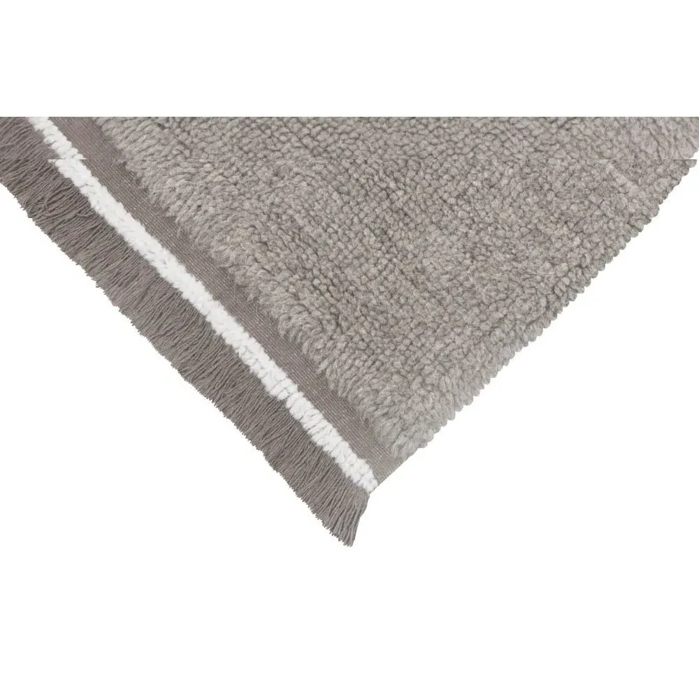 Steppe 6'7"x9'10" Solid Washable Rug - Grey, Wool