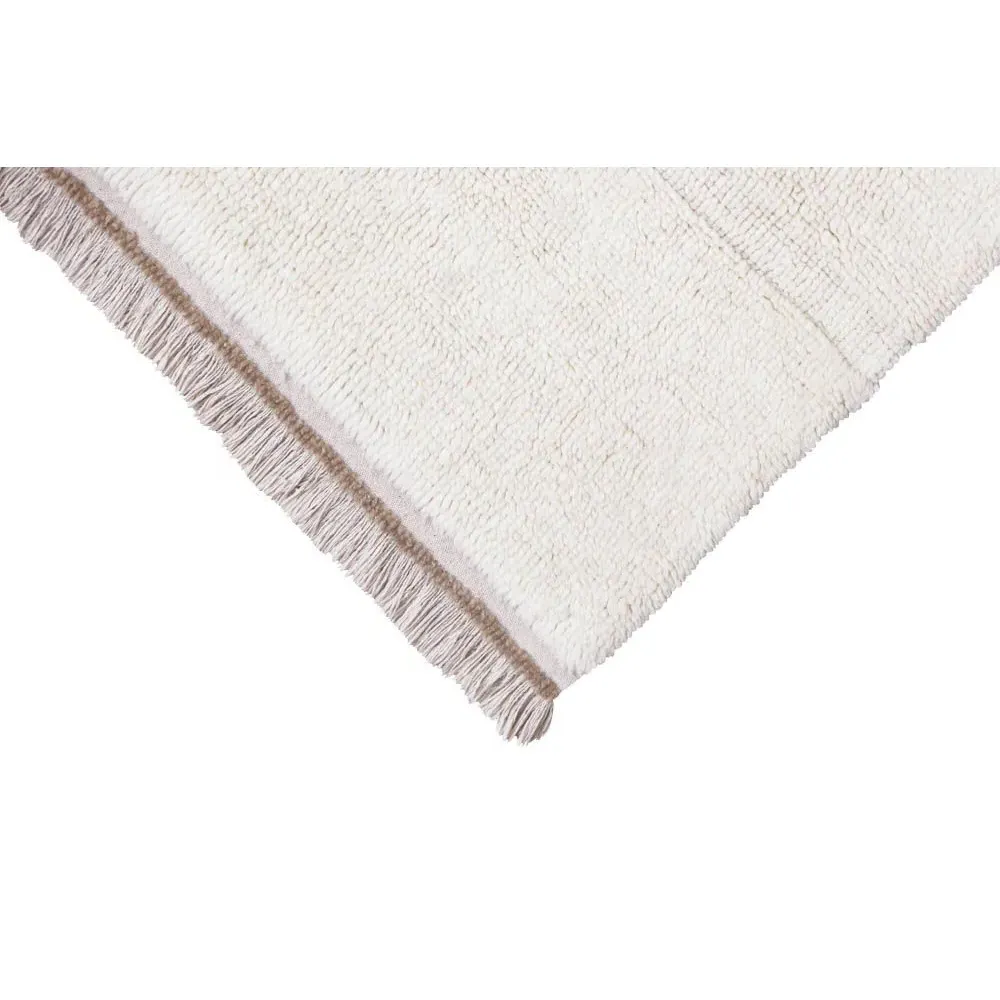 Steppe 6'7"x9'10" Solid Washable Rug - White, Wool
