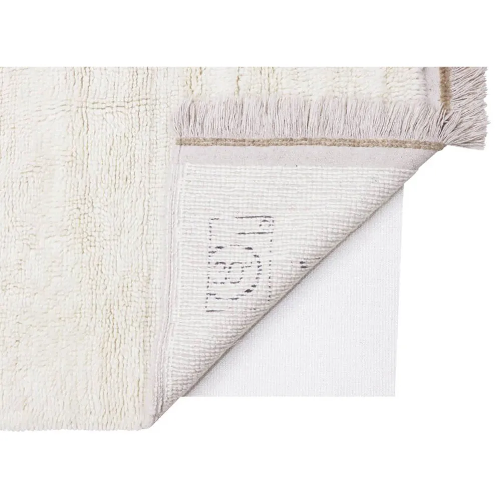 Steppe 6'7"x9'10" Solid Washable Rug - White, Wool