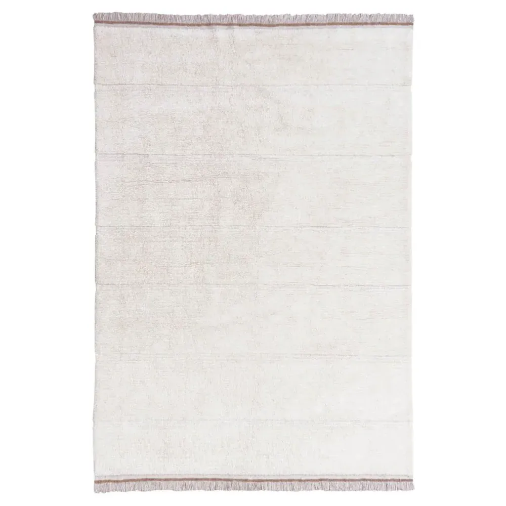 Steppe 6'7"x9'10" Solid Washable Rug - White, Wool