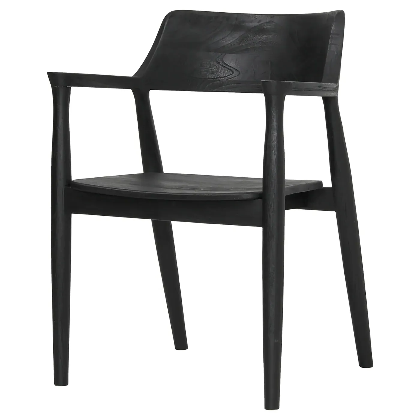 Stern Rustic Lodge Dining Arm Chair - Black, Teak