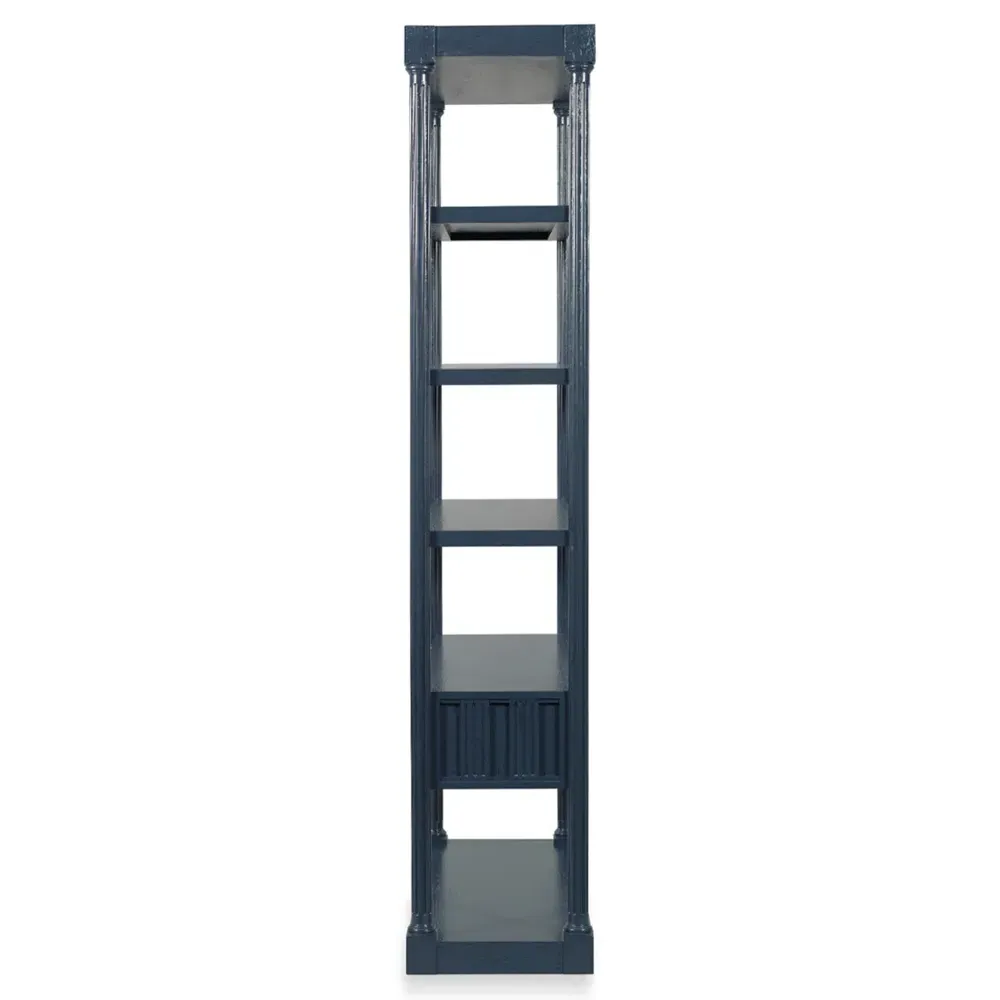Stetson French Country Bookcase - Navy Blue, Oak