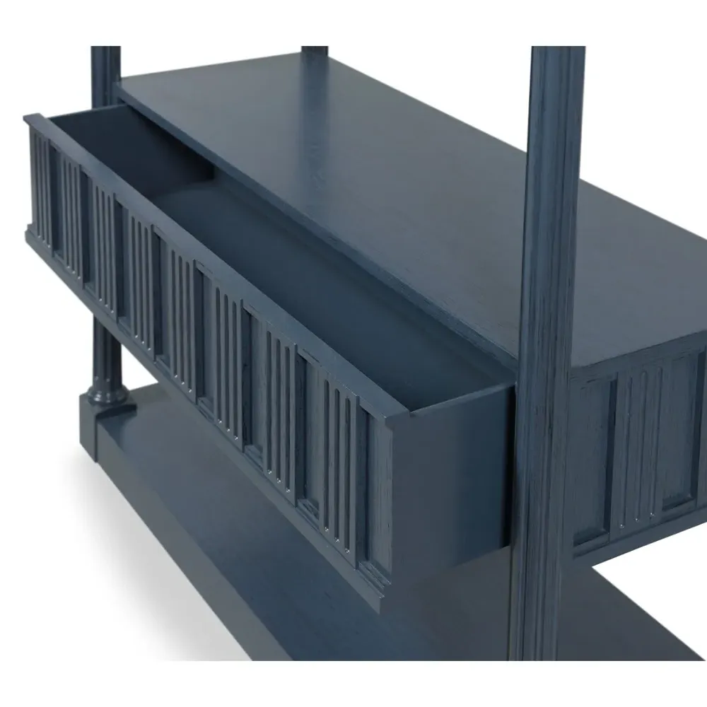 Stetson French Country Bookcase - Navy Blue, Oak