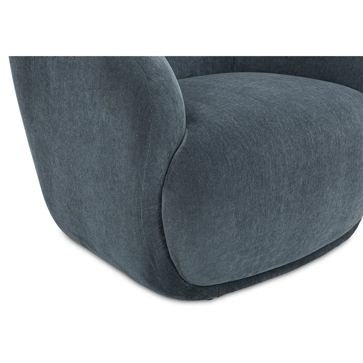 Steven Arm Chair - Slate Blue, Velvet