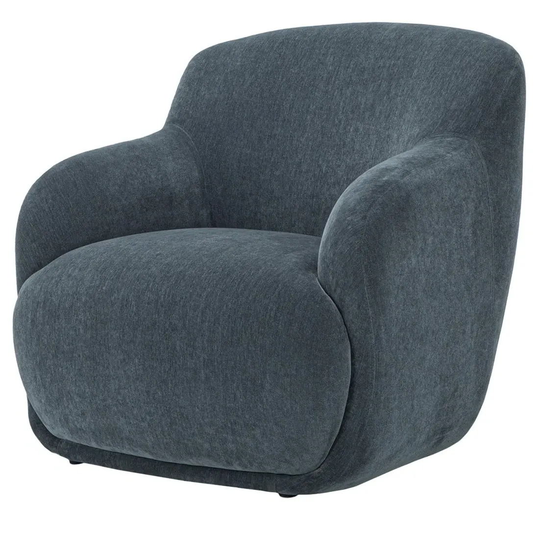 Steven Arm Chair - Slate Blue, Velvet