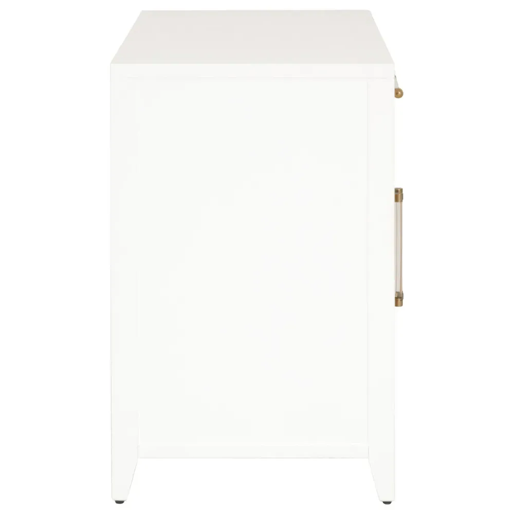 Steven Media Cabinet - White, Rattan