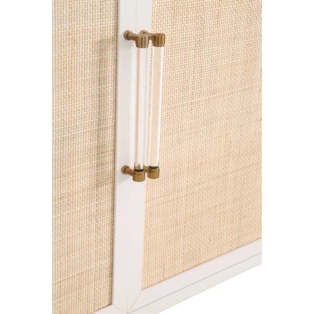 Steven Media Sideboard - White, Rattan