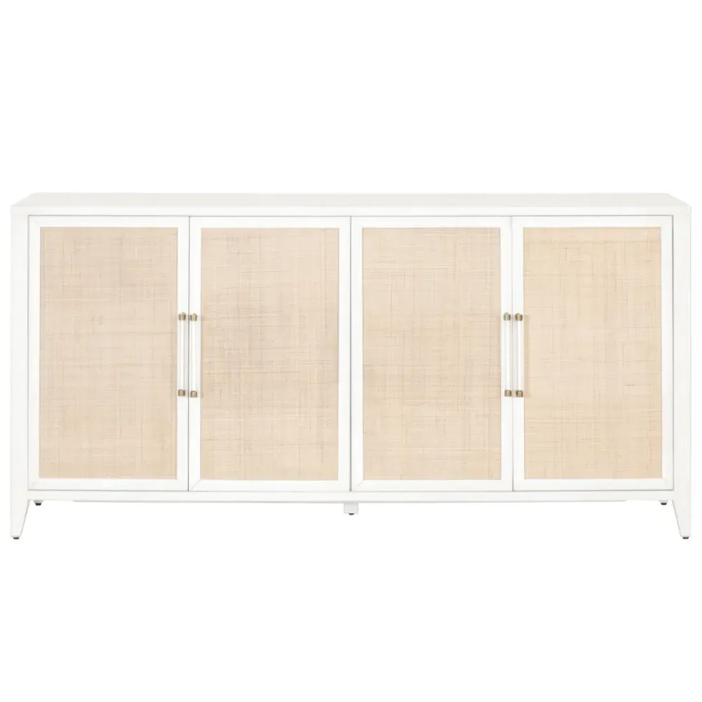 Steven Media Sideboard - White, Rattan