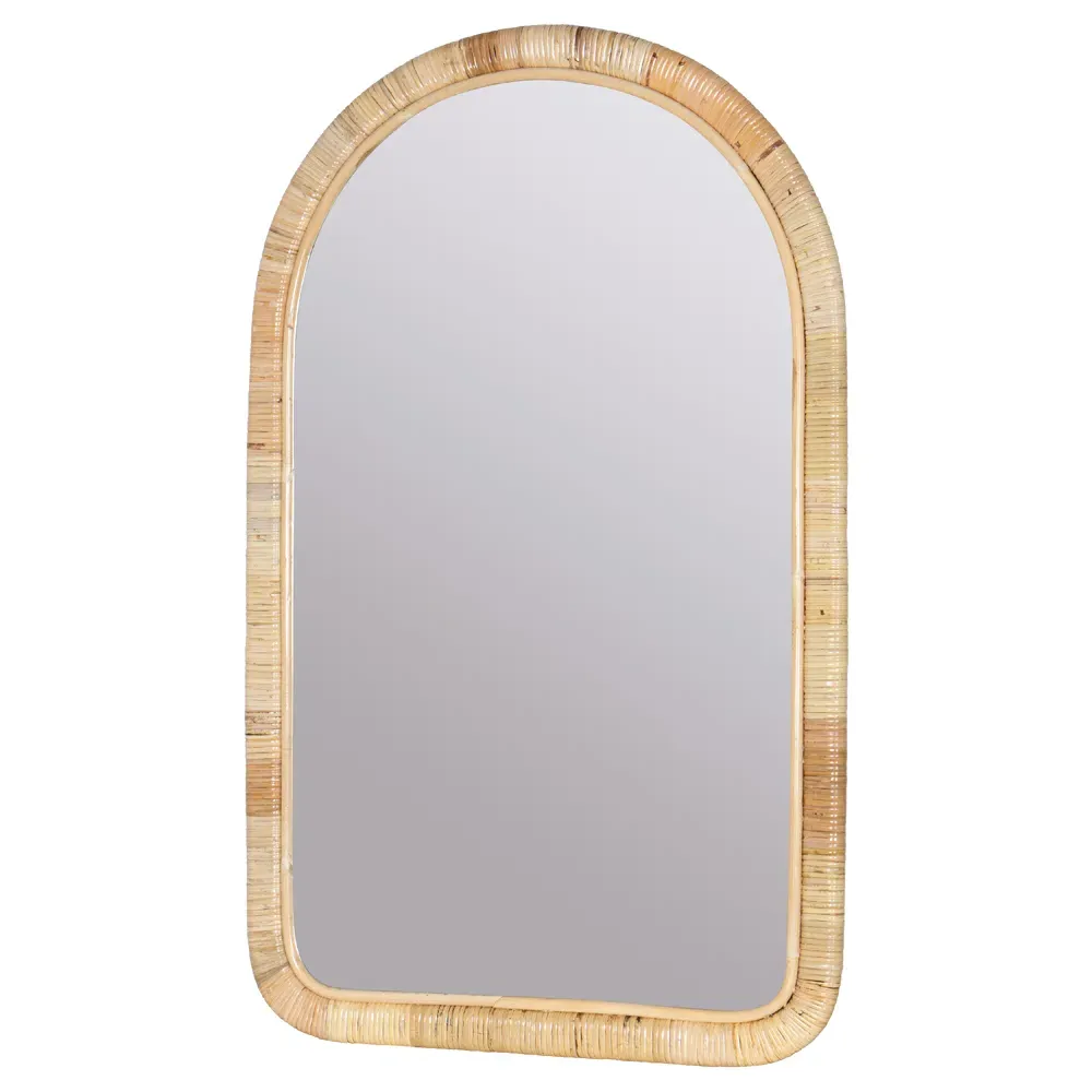 Stevie Arched Wall Mirror - Natural, Rattan