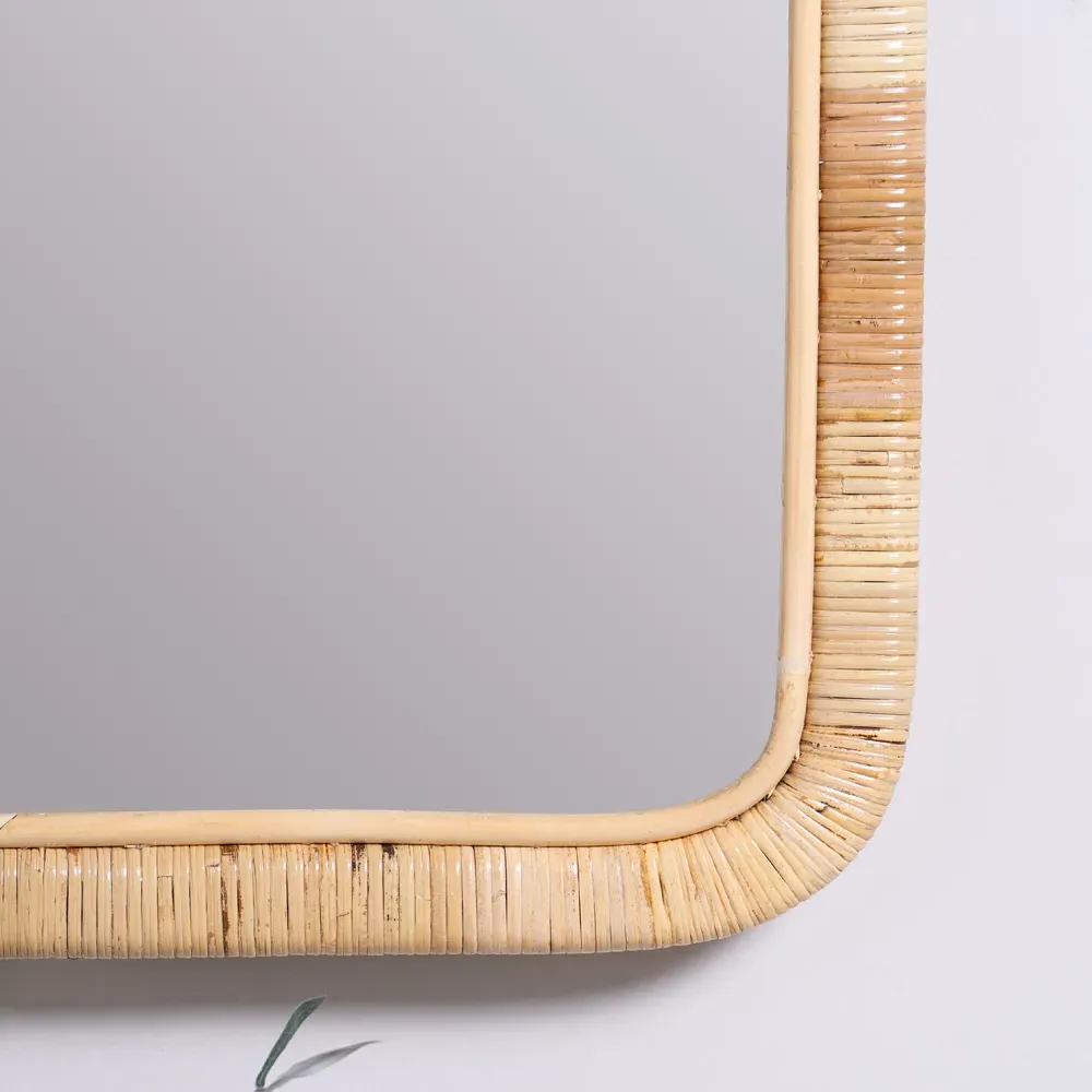 Stevie Arched Wall Mirror - Natural, Rattan