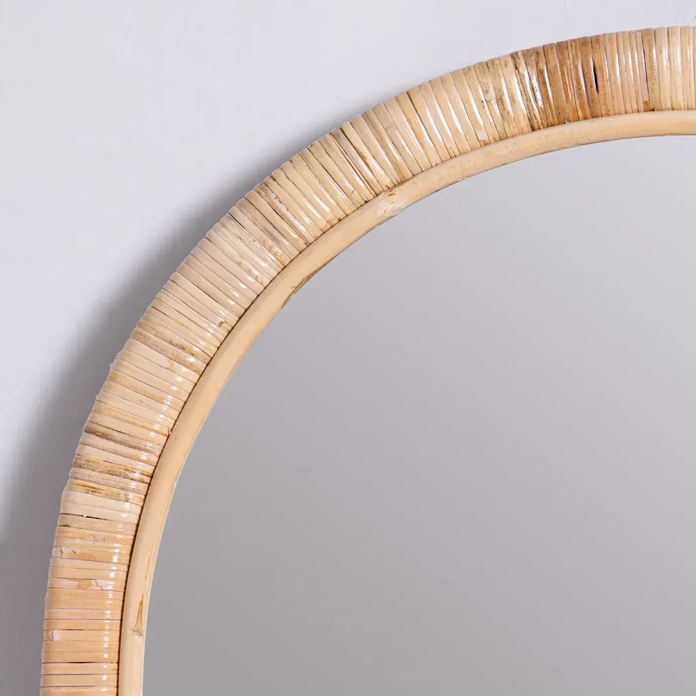 Stevie Arched Wall Mirror - Natural, Rattan