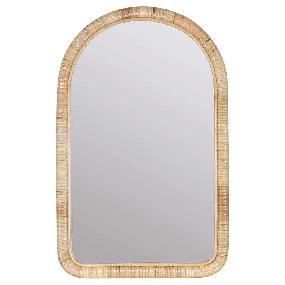 Stevie Arched Wall Mirror - Natural, Rattan image