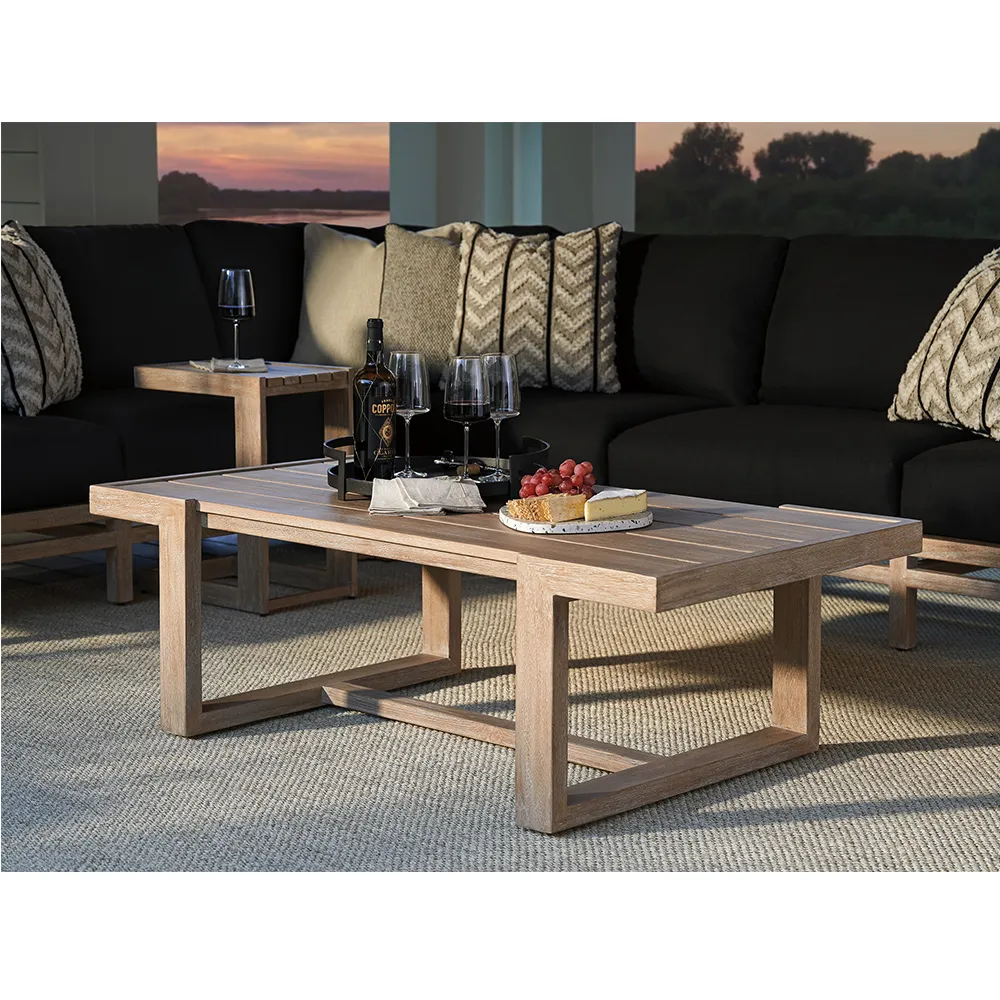 Stillwater Cove Rectangular Outdoor Cocktail Table - Natural, Teak