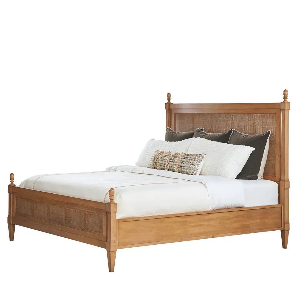 Strand Queen Size Canopy Bed - Brown, Woven Cane