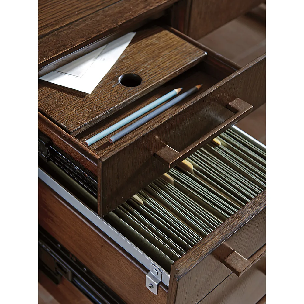 Structure Rectangular 7 Drawer Writing Desk - Brown, Oak