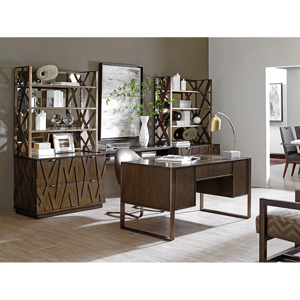 Structure Rectangular 7 Drawer Writing Desk - Brown, Oak