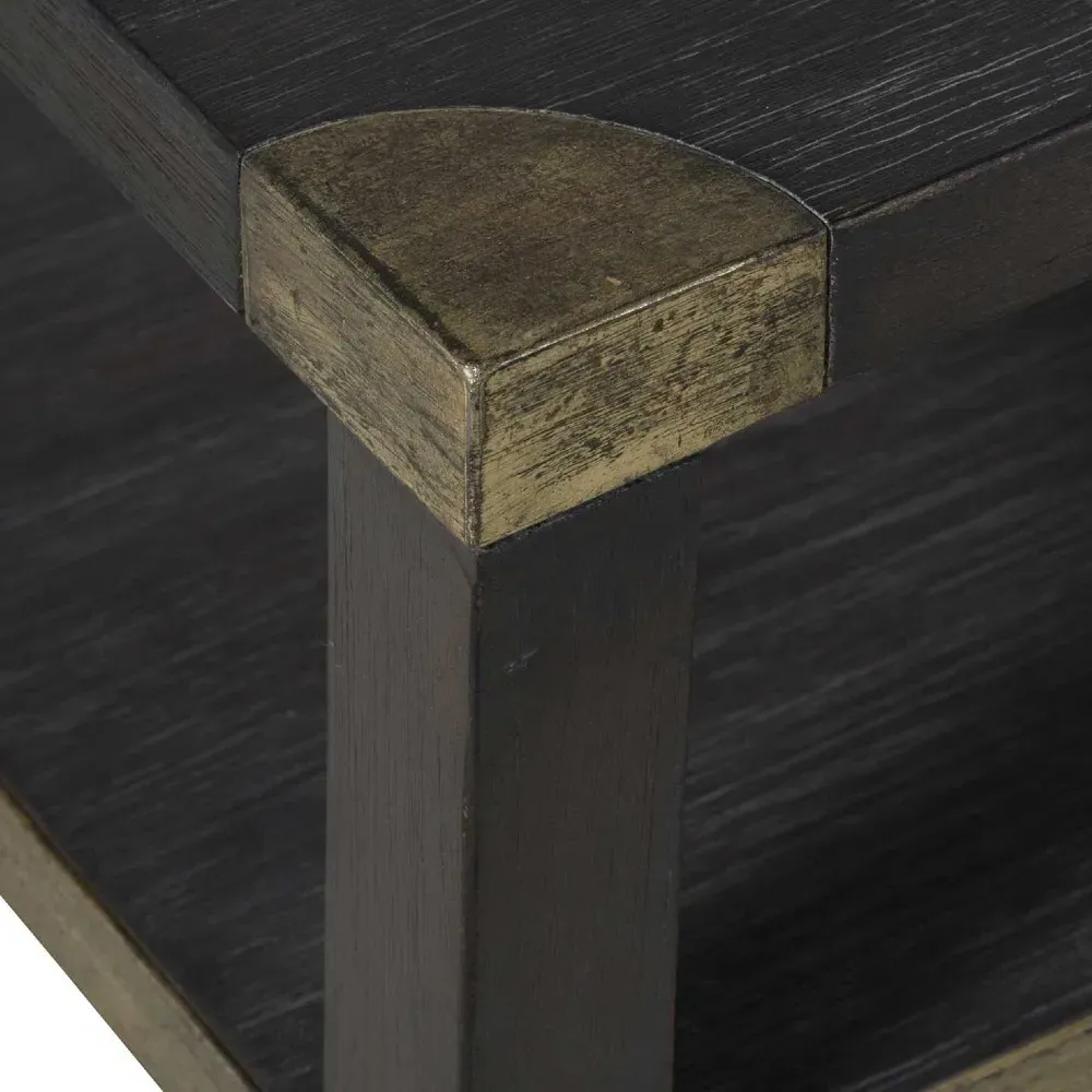 Sue Console Table with Storage - Brown, Oak Wood