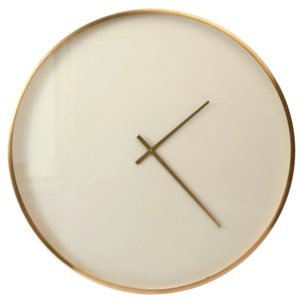 Sue Round Wall Clock - Brass Frame, White image