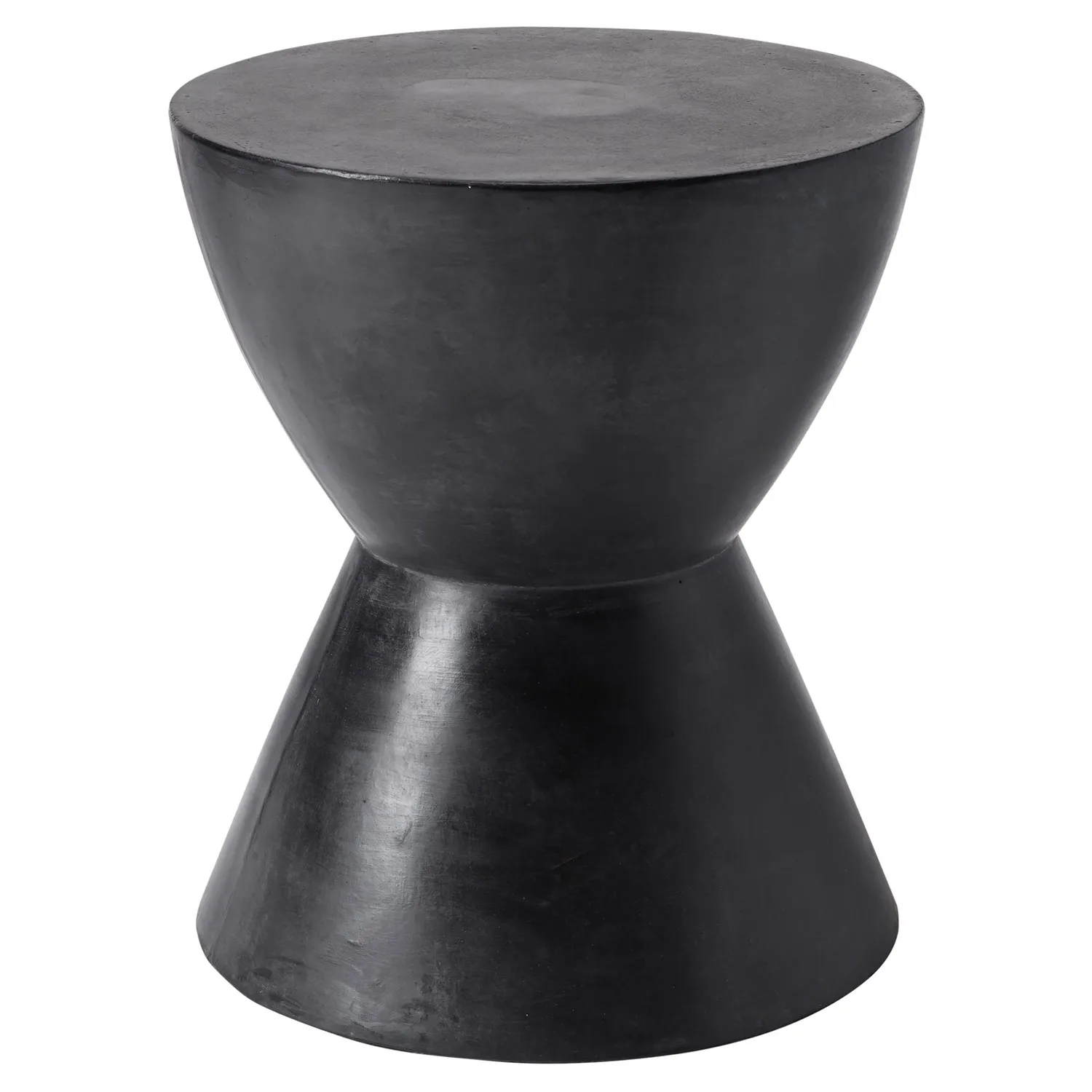 Sugi Drum Side Table - Black, Concrete