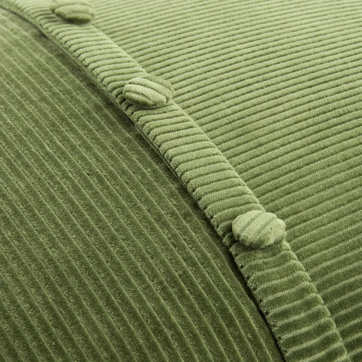 Sullie Buttoned Throw Pillow - Green, Velvet