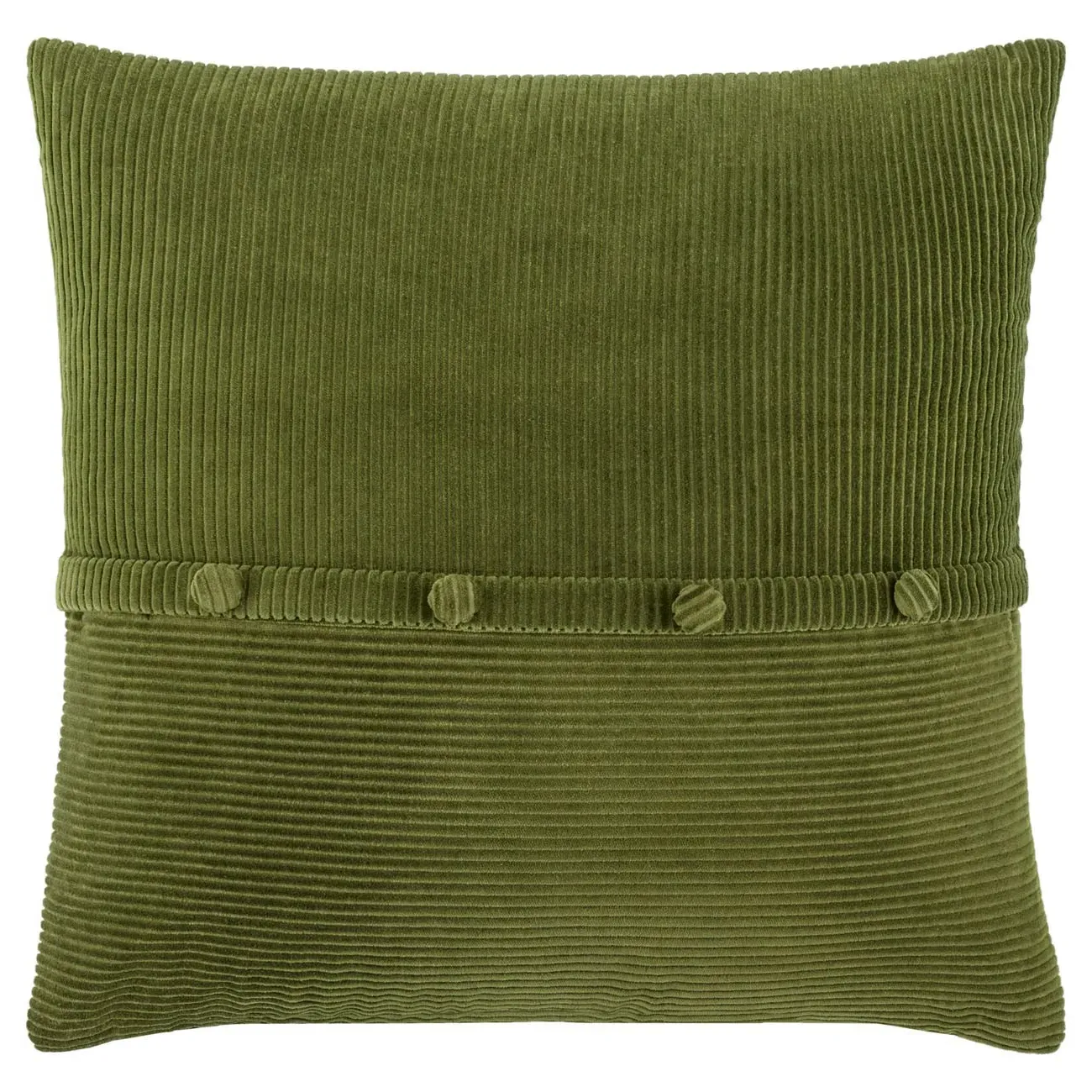 Sullie Buttoned Throw Pillow - Green, Velvet
