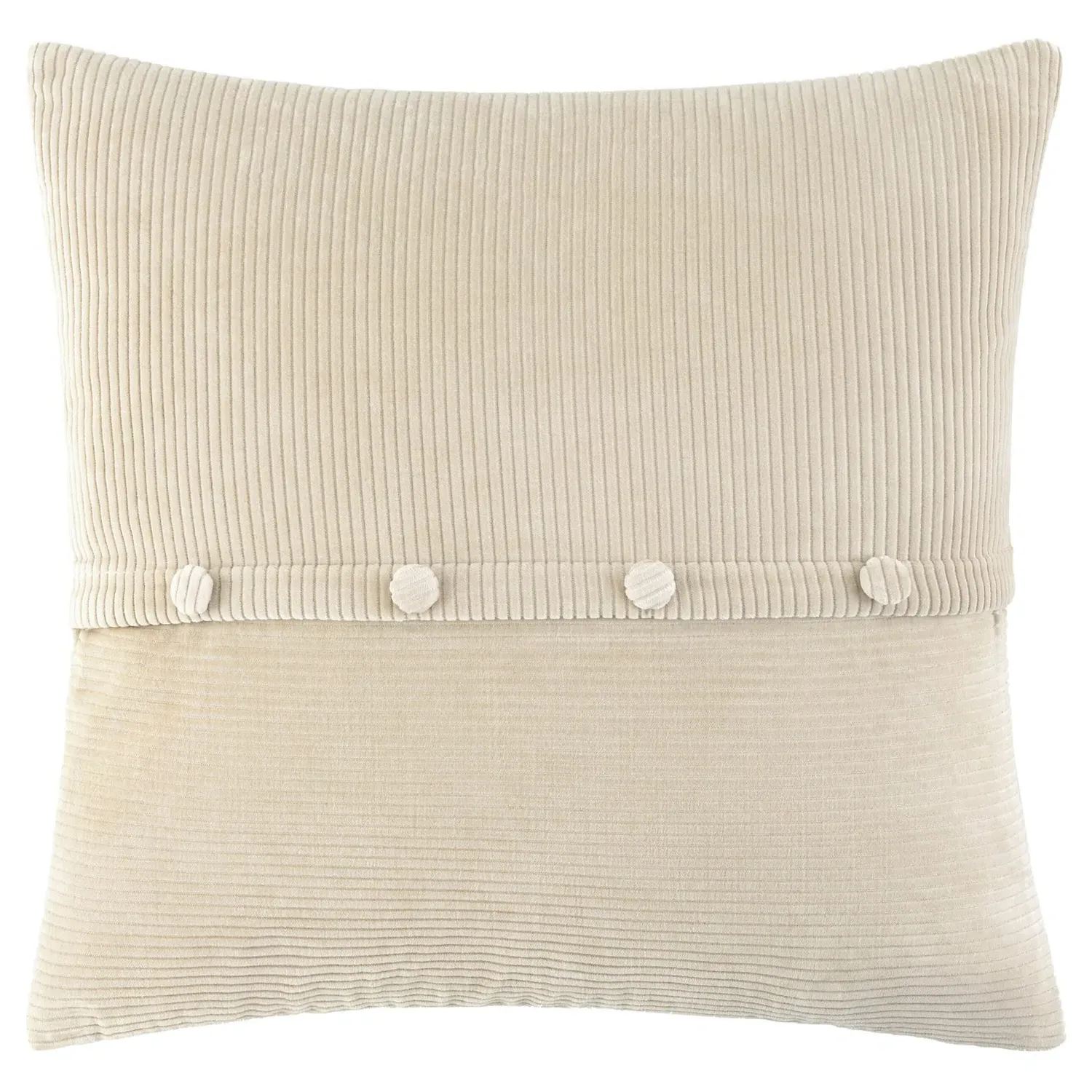 Sullie Buttoned Throw Pillow - Light Beige, Velvet
