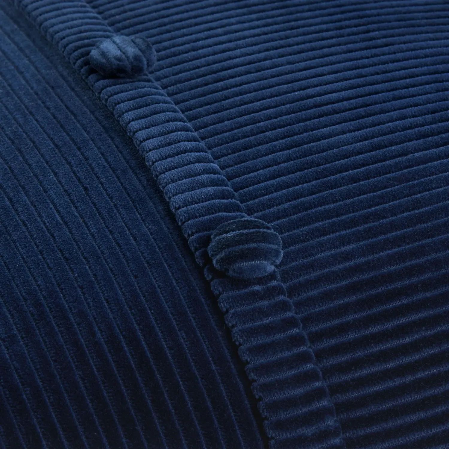 Sullie Buttoned Throw Pillow - Navy, Velvet