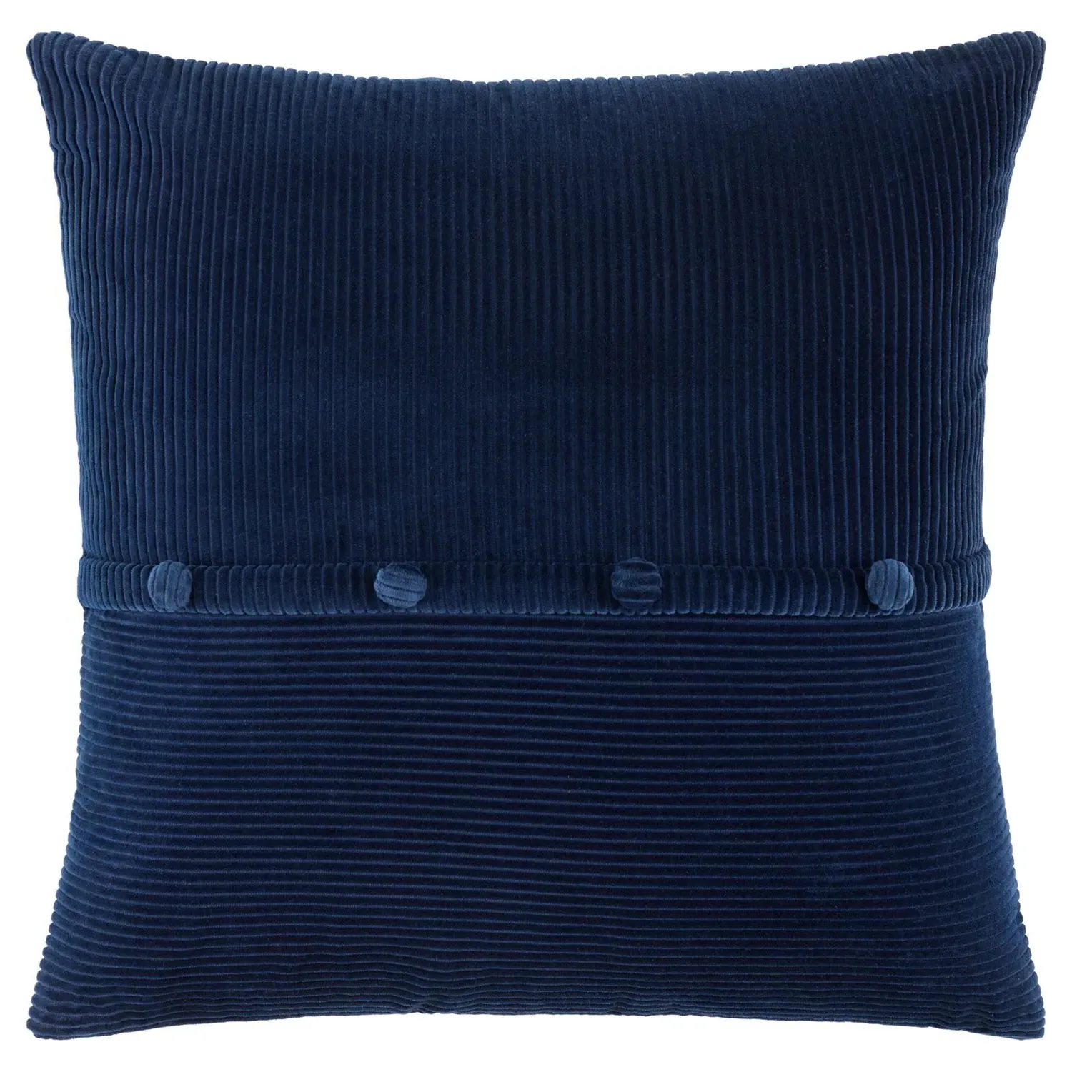 Sullie Buttoned Throw Pillow - Navy, Velvet