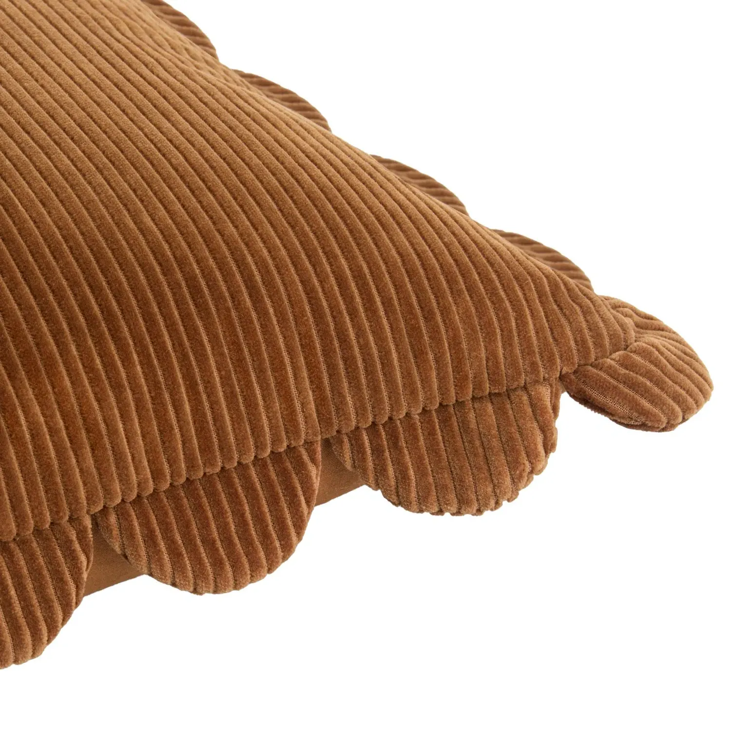 Sullie Scallop Throw Pillow - Brown, Velvet