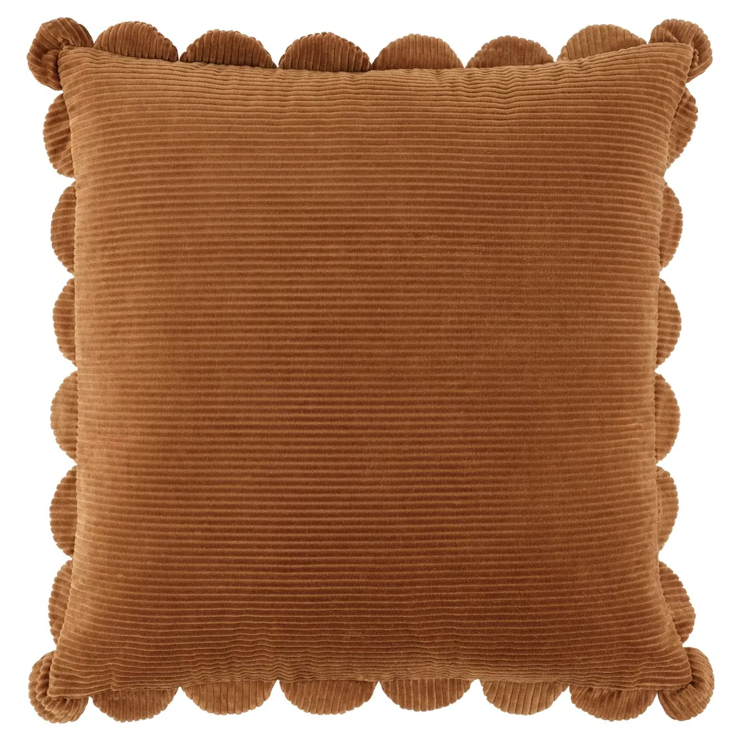 Sullie Scallop Throw Pillow - Brown, Velvet image