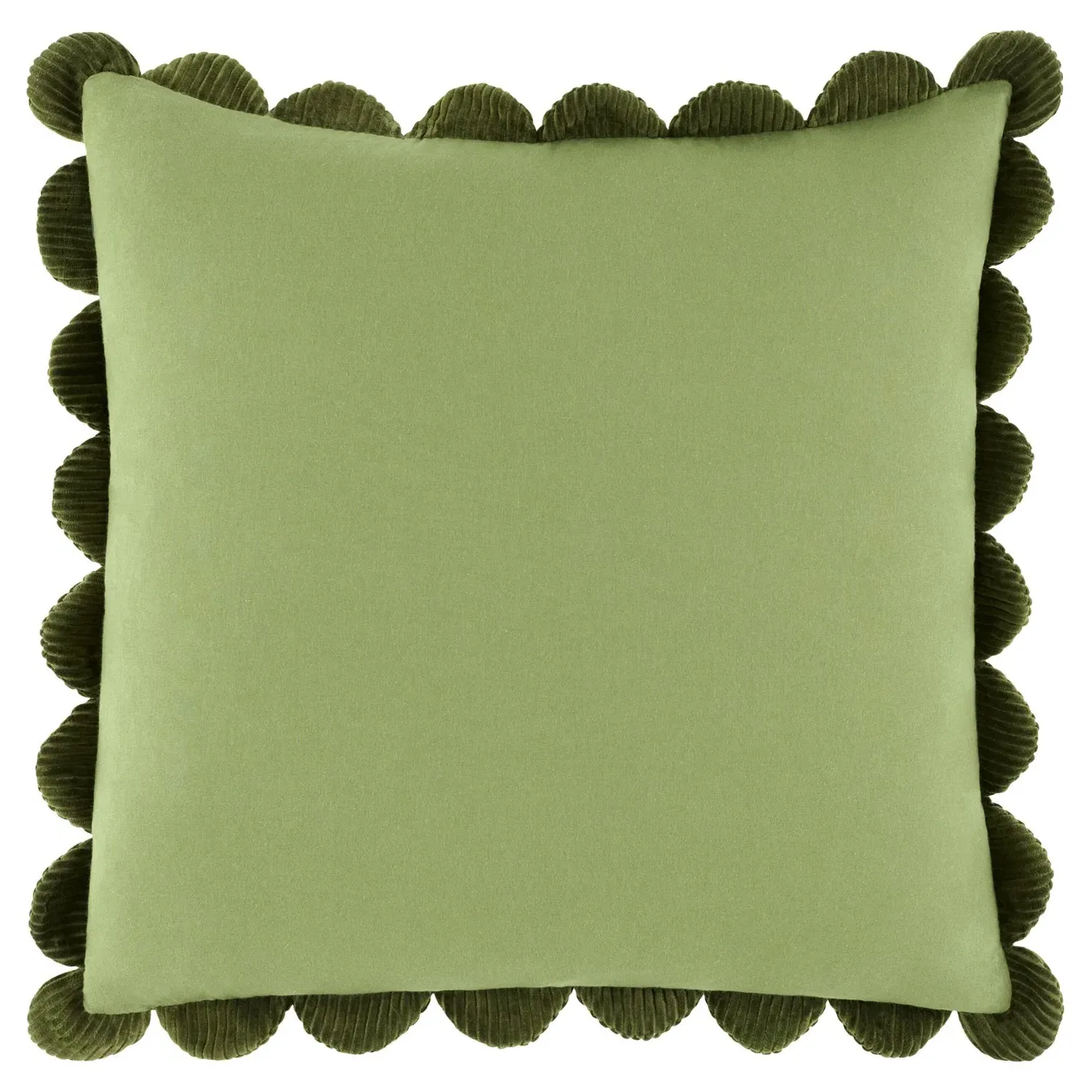 Sullie Scallop Throw Pillow - Green, Velvet