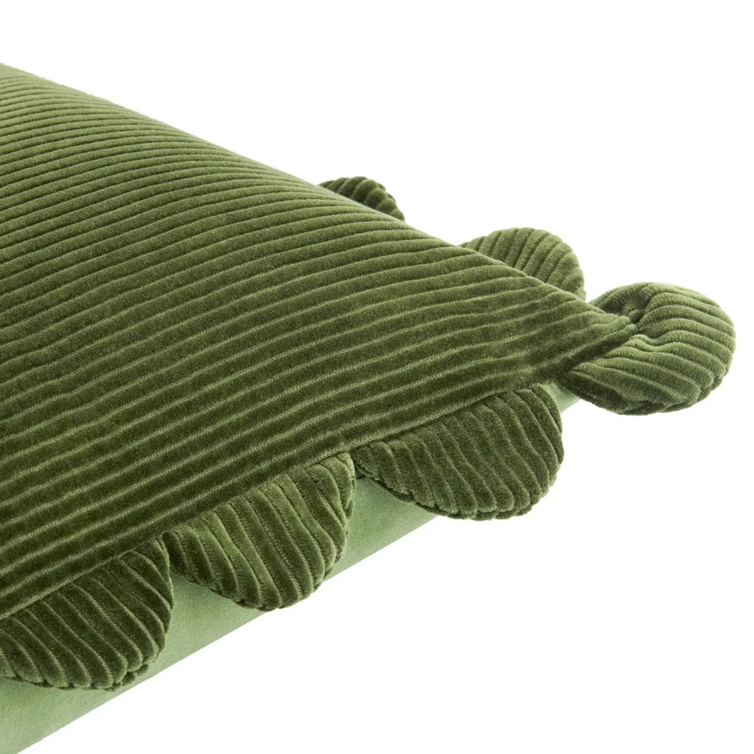 Sullie Scallop Throw Pillow - Green, Velvet