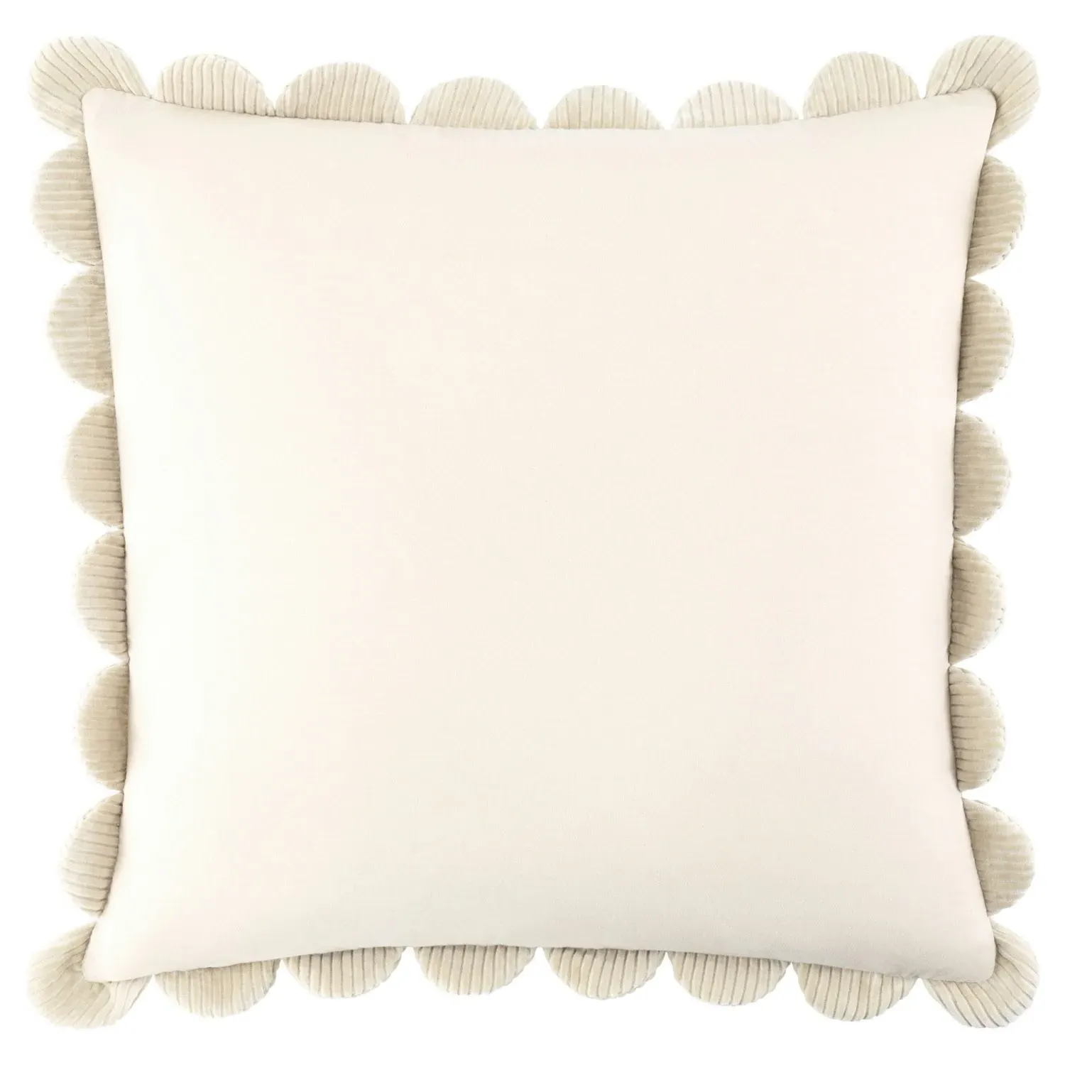 Sullie Scallop Throw Pillow - Light Beige, Velvet
