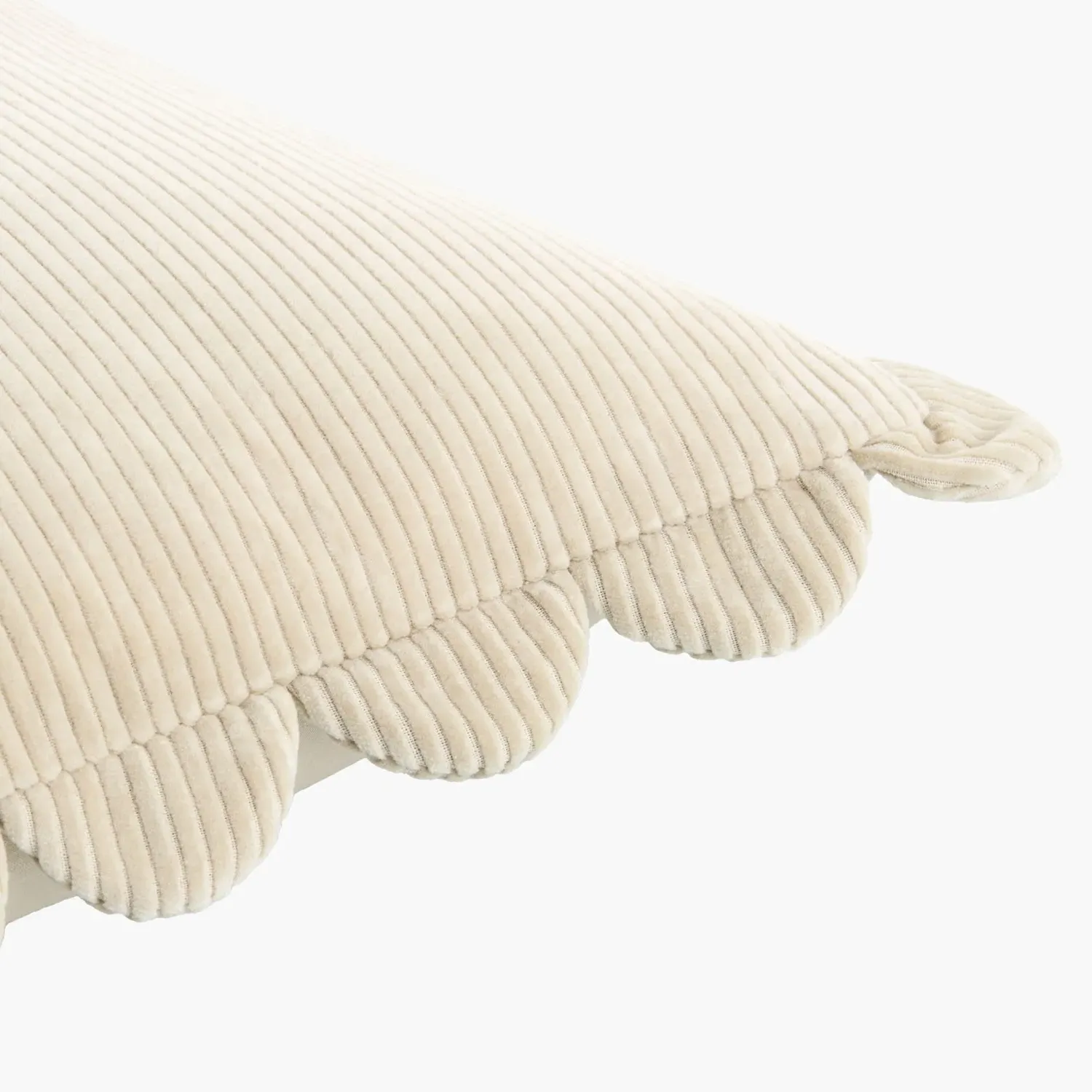 Sullie Scallop Throw Pillow - Light Beige, Velvet