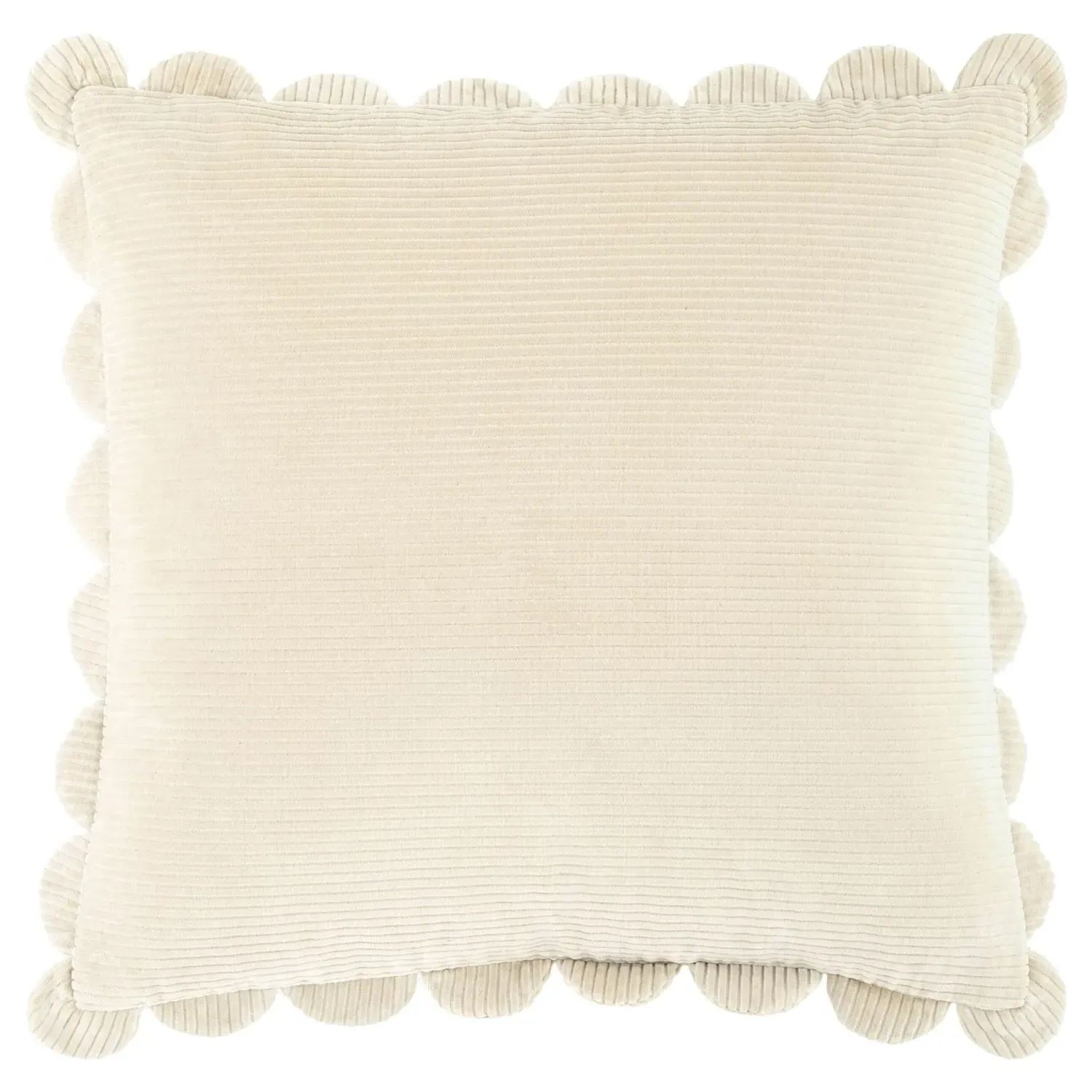 Sullie Scallop Throw Pillow - Light Beige, Velvet