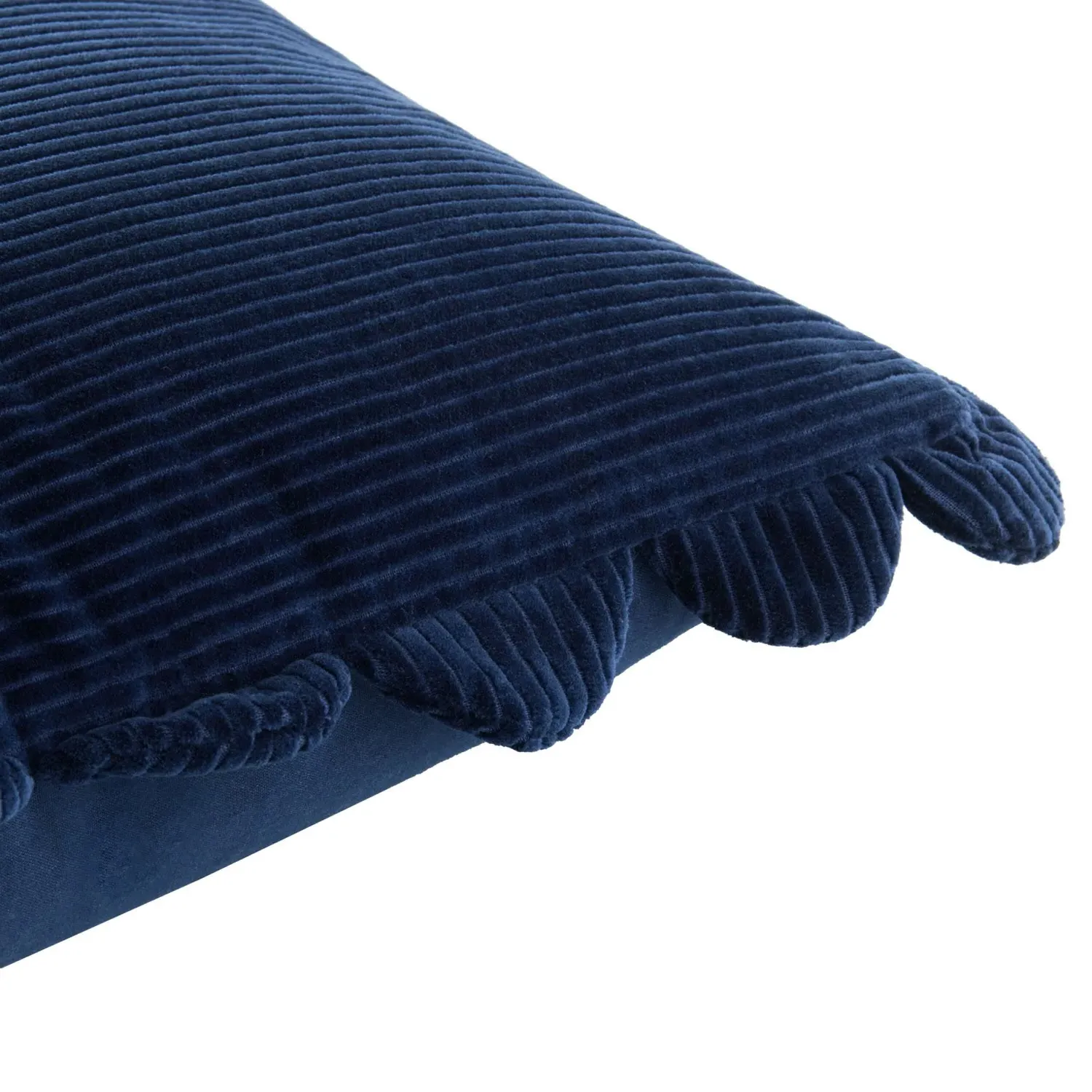 Sullie Scallop Throw Pillow - Navy, Velvet