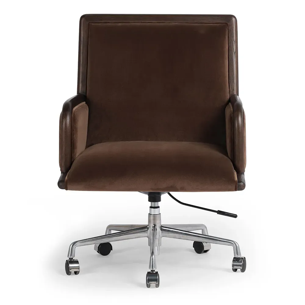 Sullivan Adjustable Swivel Office Chair - Brown, Aluminum