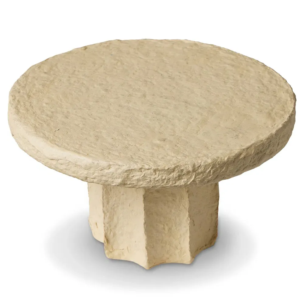 Sumba Paper Mache Pedestal Set - Beige