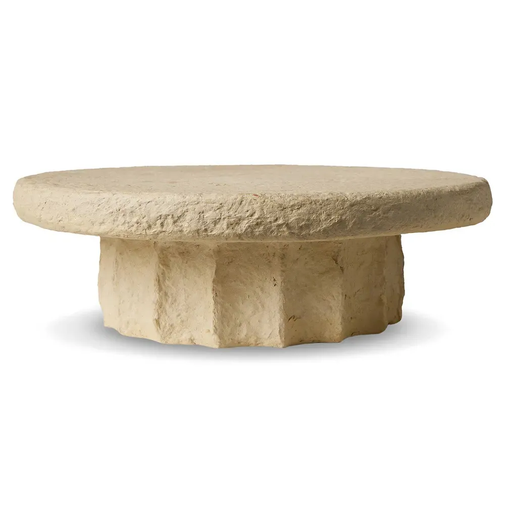 Sumba Paper Mache Pedestal Set - Beige
