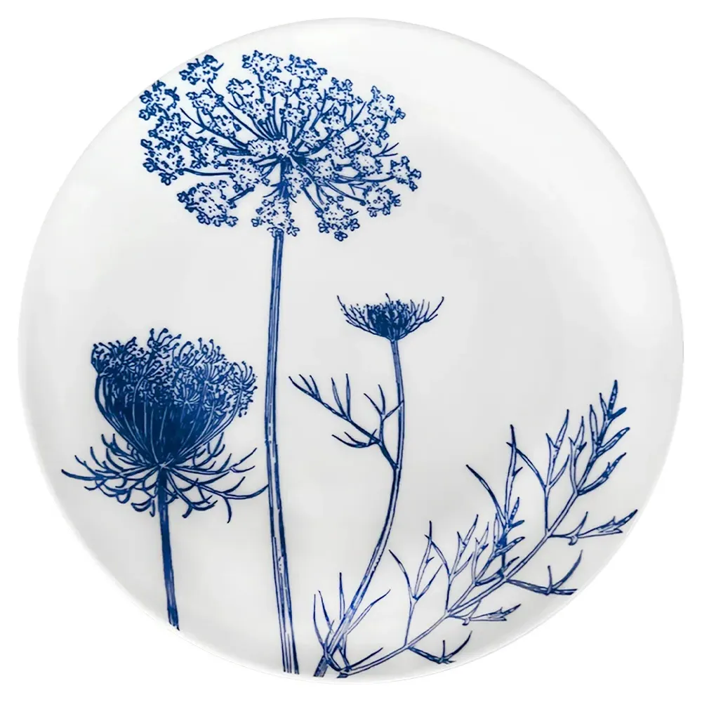 Summer Blues French Country Floral Salad Plate - White image